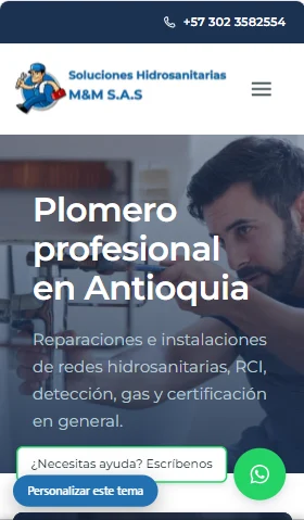web de plomeros móvil